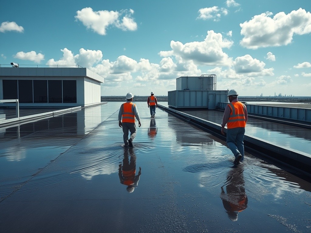 water on a flat roof