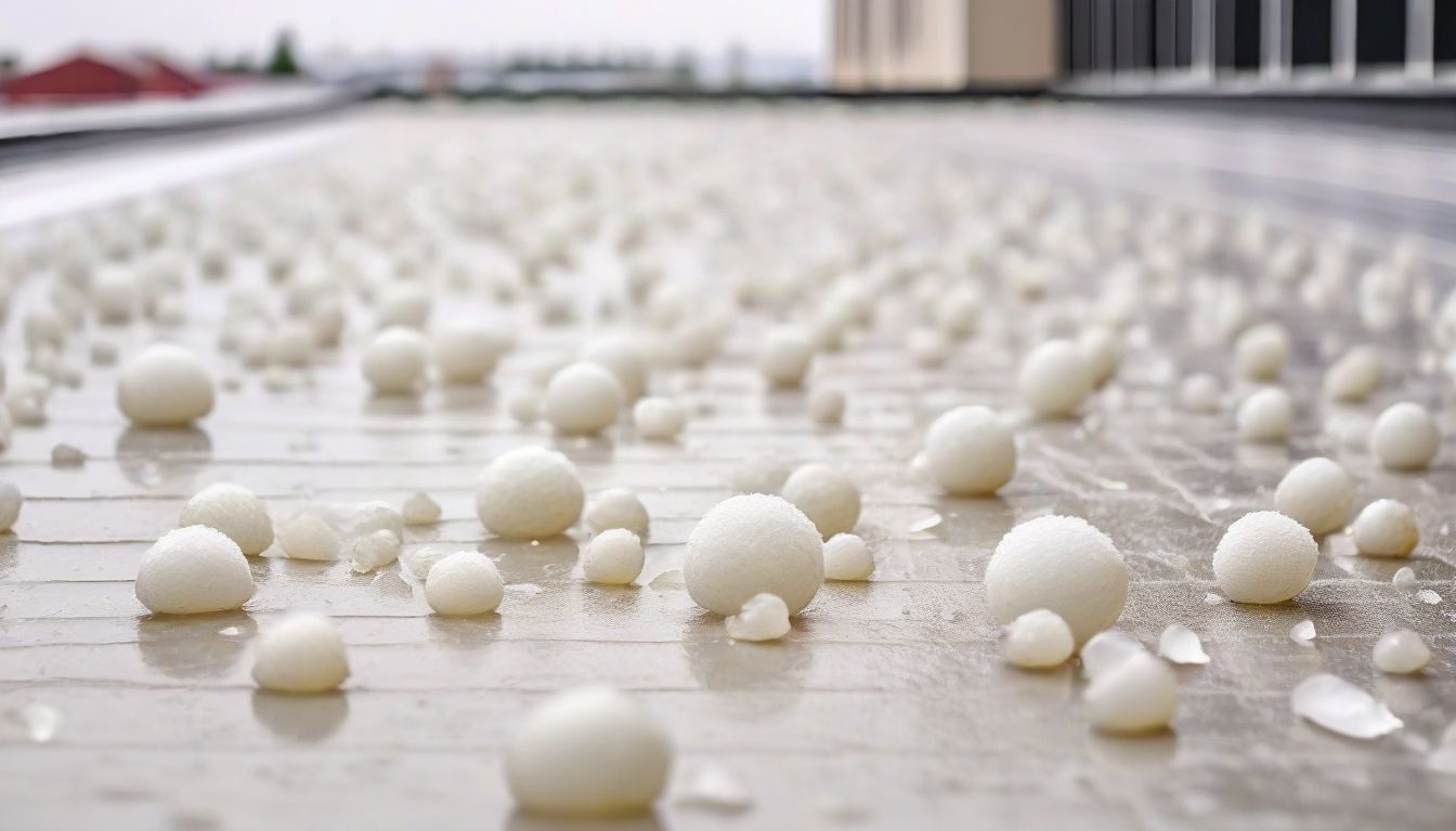 hail damage to a flat roof